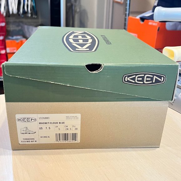 KEEN Terradora Mid Flex Waterproof Hiking Trail Boots Women's Magnet/Cloud Blue - Picture 15 of 16